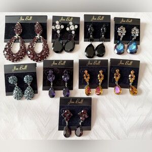 1 pair (CHOSE COLOR) Jim Ball New Drop Earrings Pageant Prom Crystal Rhinestone